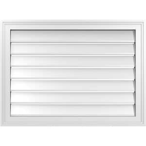 30" x 22" Vertical Surface Mount PVC Gable Vent: Functional with Brickmould Frame
