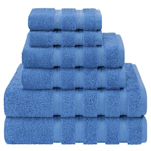 Electric Blue 6-Piece Turkish Cotton Towel Set