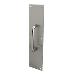 4 in. x 16 in. Stainless Steel, Round Handle Door Pull Plate