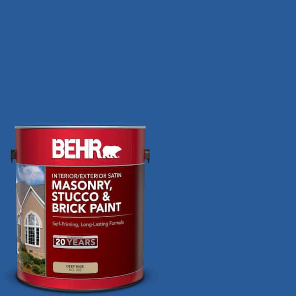 1 gal. #P510-7 Beacon Blue Satin Interior/Exterior Masonry, Stucco and Brick Paint