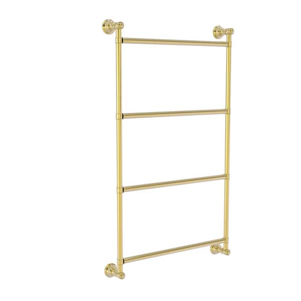 Allied Brass Carolina Collection 4-Tier 36 in. Ladder Towel Rack Bar in Unlacquered Brass