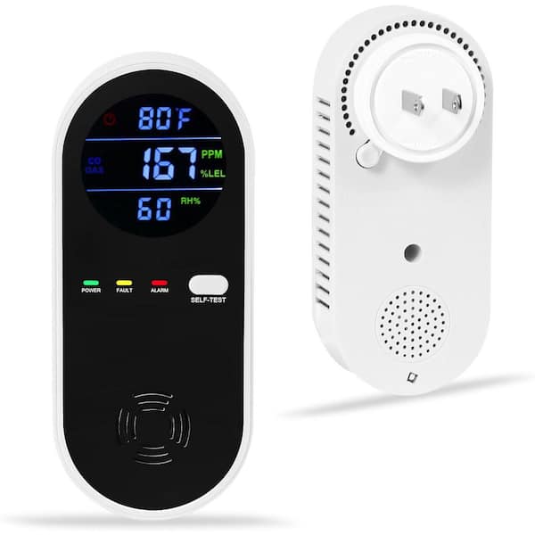 4-in-1 Combination Natural Gas and Carbon Monoxide Detector with Temperature and Humidity Sensor for Home RV Apartment