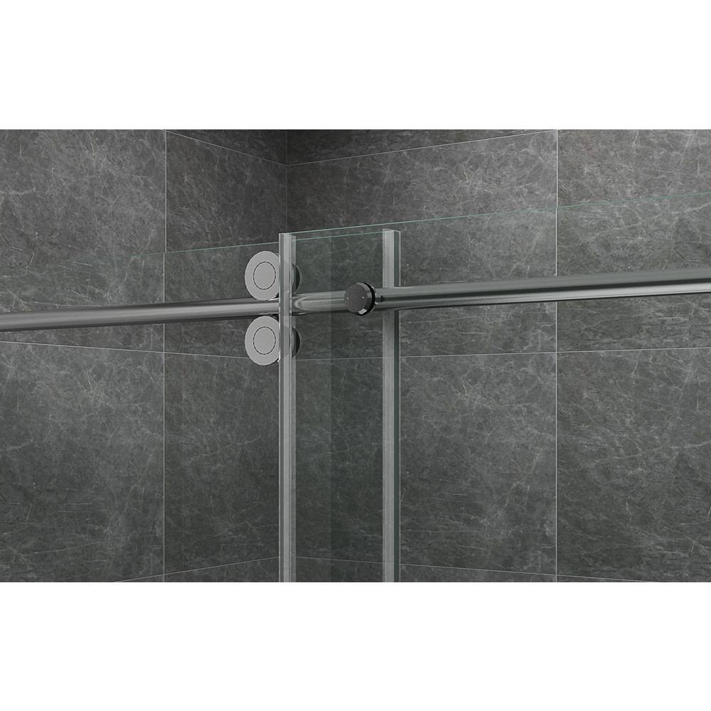Langham 75'' Frameless Clear Tempered Glass Sliding Shower Door