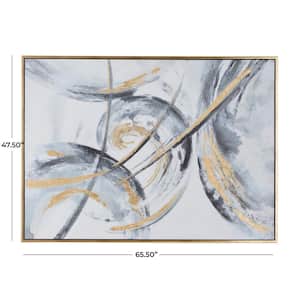 1- Panel Abstract Framed Wall Art with Gold Frame 48 in. x 66 in.