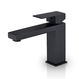 Aalst Single-Handle Single-Hole Bathroom Faucet in Matte Black