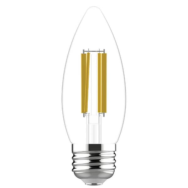 100.0-Watt Equivalent B12 Candle style LED Light Bulb Clear Daylight Dimmable Bulb 3-Pack