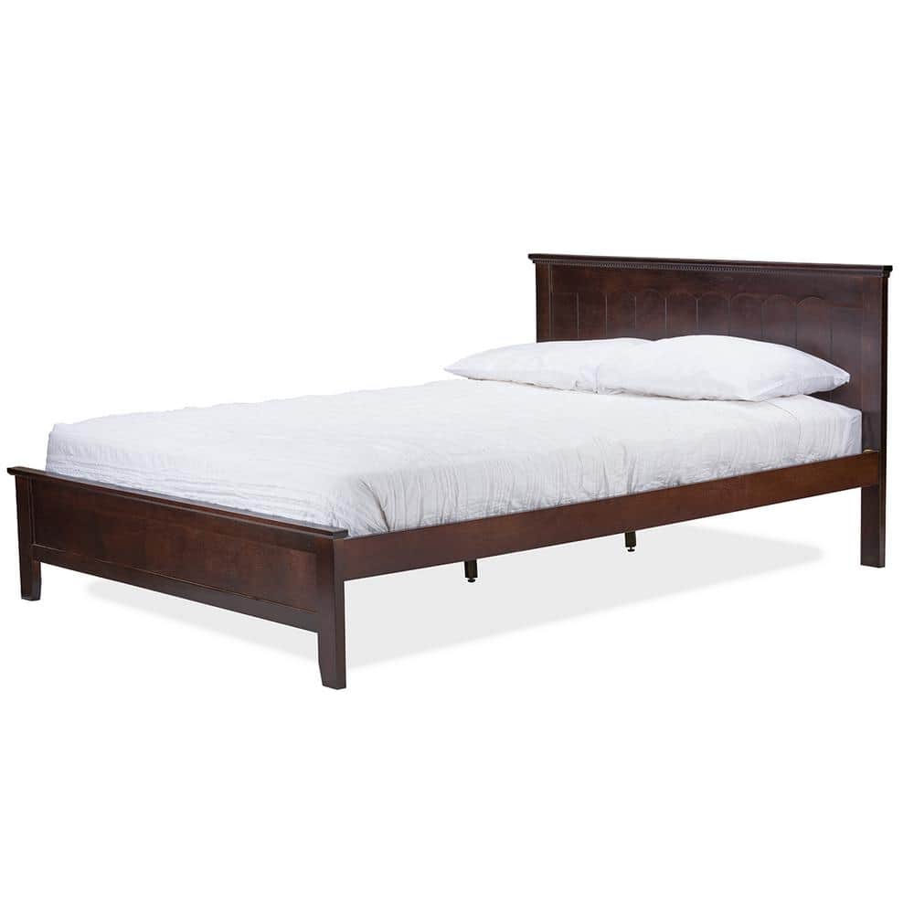 Schiuma Classic Carved Cappuccino Twin Bed with Rubberwood Frame