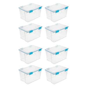 54 Qt. Gasket Box in Clear with Blue Latches, (8-Pack) 19344304