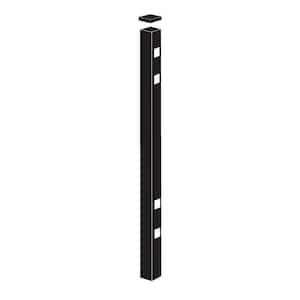 2 in. x 2 in. x 8-7/8 ft. Cascade Standard Black Aluminum Fence Gate Post