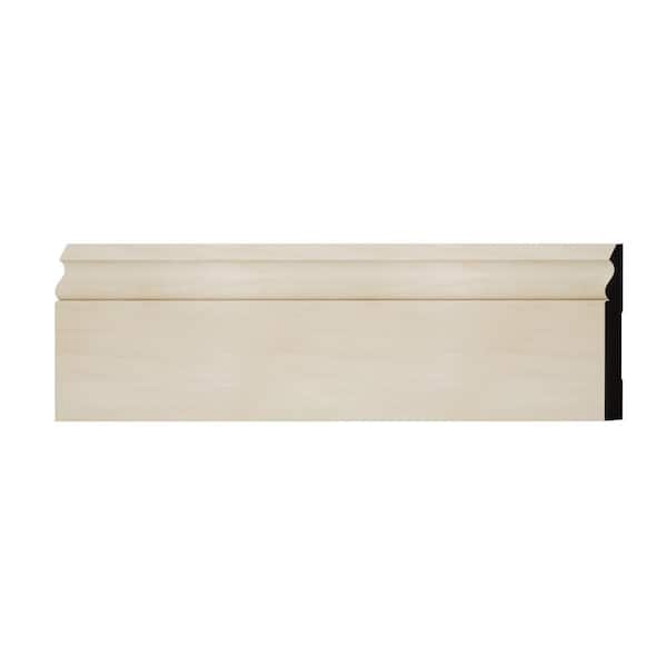 Ekena Millwork WM217 0.56 in. D x 5.25 in. W x 6 in. L Wood (Poplar) Baseboard Moulding Sample