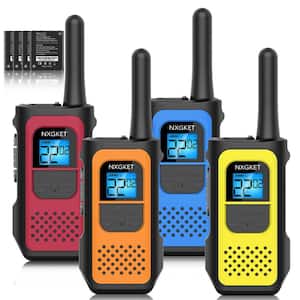 Durable 3 Mile Range Rechargeable Waterproof Digital 2-Way Radio with Charger (4-Pack)