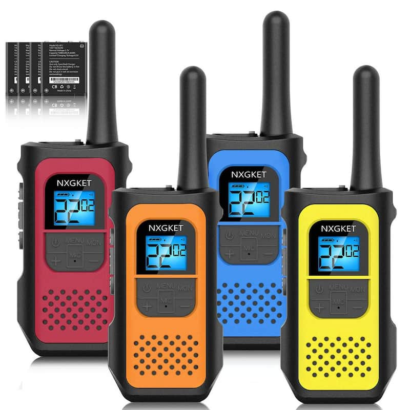 Durable 3 Mile Range Rechargeable Waterproof Digital 2-Way Radio with Charger (4-Pack)