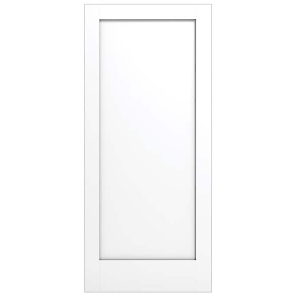 34 in. x 80 in. x 1-3/8 in.  1-Panel Flat, Shaker Sticking, Full and Square, Primed Wood Door Slab