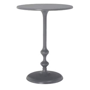 Hydra 15.8 in. Gray Round Metal End Table