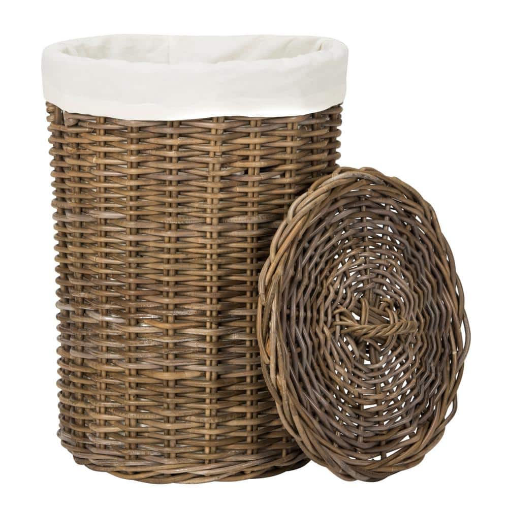 Natural Brown Rattan Laundry Baskets with Removable Lids