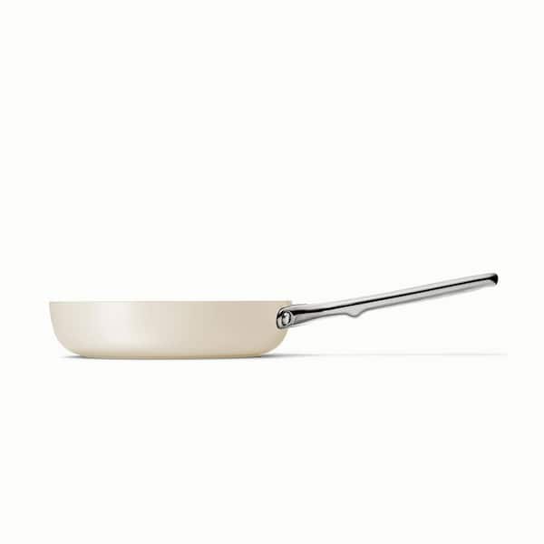 Caraway Cream Non-Stick Ceramic Fry Pan with Gold Hardware + Reviews