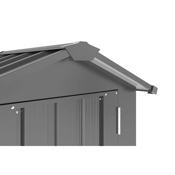 Unbranded - 1.41 ft. W x 2.46 ft. D x 5.80 ft. High Quality Galvanized Metal Shed with Solid Lock System in Black (14 sq. ft.)