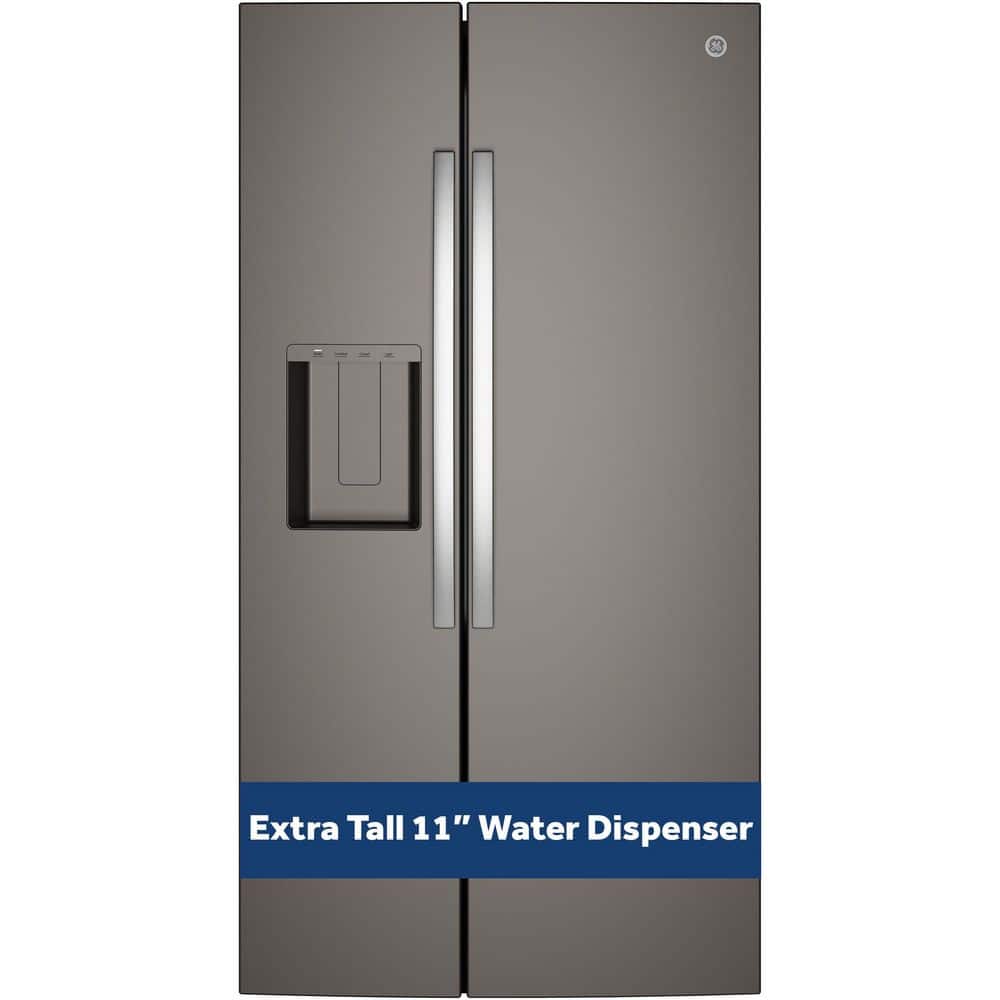 GE 36 in. 27.9 cu. ft. Side-By-Side Refrigerator in Slate w/ Extra