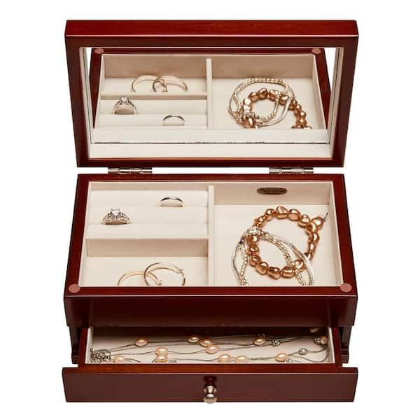 Mele & Co Brynn Walnut Wooden Jewelry Box 00741S18 - The Home Depot