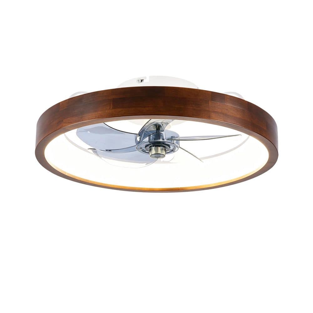 20 in White and Walnut Standard Flush Mount Ceiling Fan with Light, 3000-6000K Dimmable, 6 Speeds, Quiet DC Motor price history on PriceWatchPro
