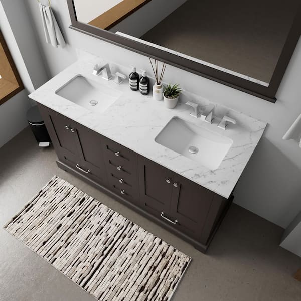 Dukes 60 in. W x 22 in. D Espresso Double Bath Vanity without Top