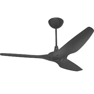 Haiku - 60 in. Dia Smart Damp Rated Outdoor Ceiling Fan, Black  Universal Mount (12 in. Downlod Included)