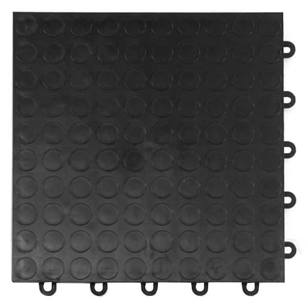 Greatmats Coin Top 1 ft. x 1 ft. x 5/8 in. Black Polypropylene Interlocking Garage Floor Tile (Case of 24)