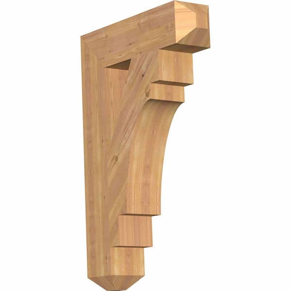 Ekena Millwork 5.5 in. x 36 in. x 24 in. Western Red Cedar Merced Craftsman Smooth Bracket