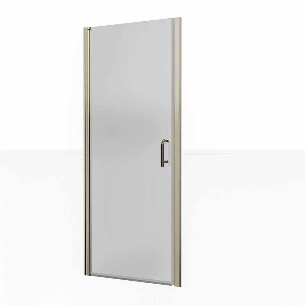 WELLFOR 32 in. W x 72 in. H Frameless Glass Shower Doors Clear Glass in ...