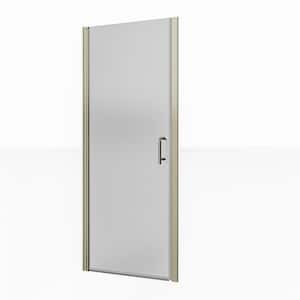 32 in. W x 72 in. H Frameless Glass Shower Doors Clear Glass in Brushed Nickel