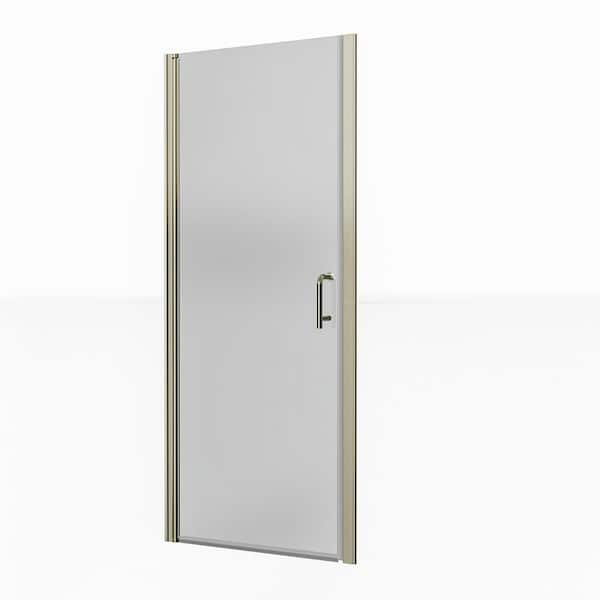 WELLFOR 32 in. W x 72 in. H Frameless Glass Shower Doors Clear Glass in ...