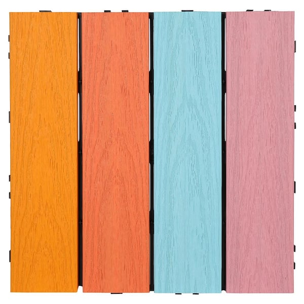 NewTechWood UltraShield Naturale 1 ft. x 1 ft. Quick Deck Outdoor Composite Deck Tile Sample in Multicolor