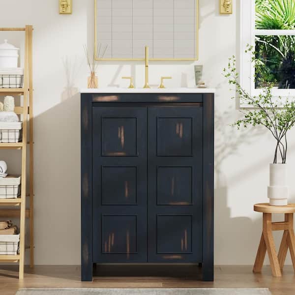 Staykiwi 24 in. W x 18.3 in. D x 33.8 in. H Freestanding Bath Vanity in Espresso