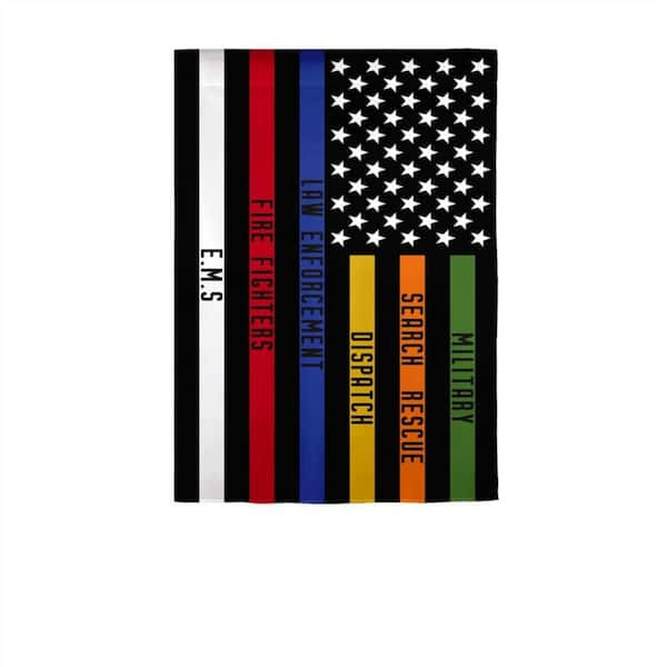 12.5 in. x 18 in. Responders Thin Line Garden Suede Flag