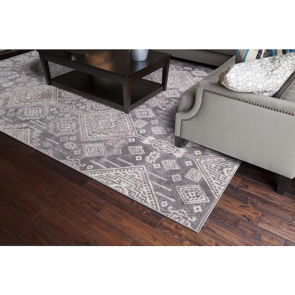 Lara Santa Fe Gray 3 ft. x 8 ft. Runner Rug