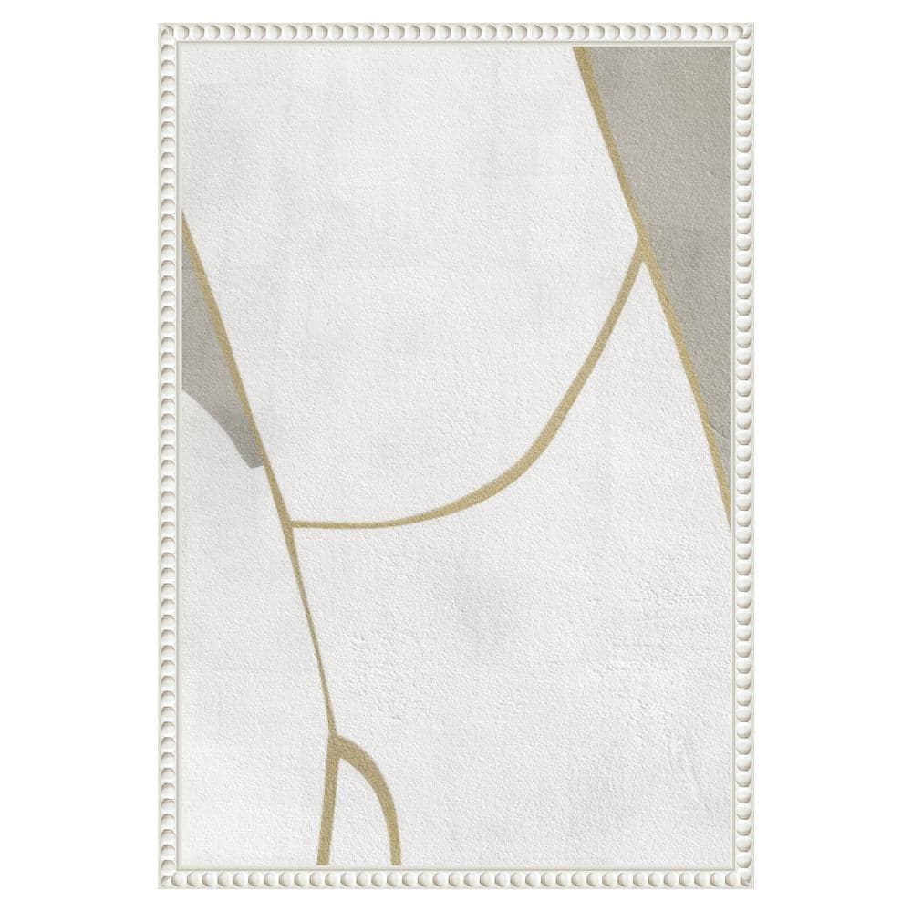 16" x 23" White and Gray Abstract Canvas Wall Art