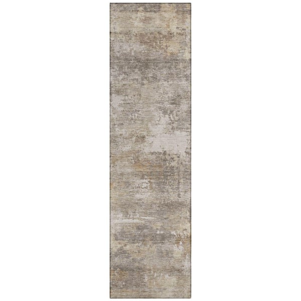 Chantille Machine Washable Indoor/Outdoor Abstract ACN2369 Pewter 2 ft. x 7 ft. Runner Rug
