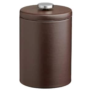 Contempo 2 Qt. Brown Tall Ice Bucket with Domed Leatherette Lid