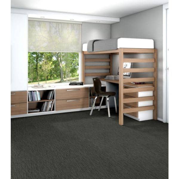 Dynamic - Foghorn - Gray Commercial 24 x 24 in. Glue-Down Carpet Tile Square (80 sq. ft.)