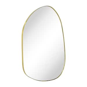 Bertlinde 40 in. W x 30 in. H Novelty/Specialty Irregular Shaped Metal Framed Wall Mount Bathroom Vanity Mirror in Gold