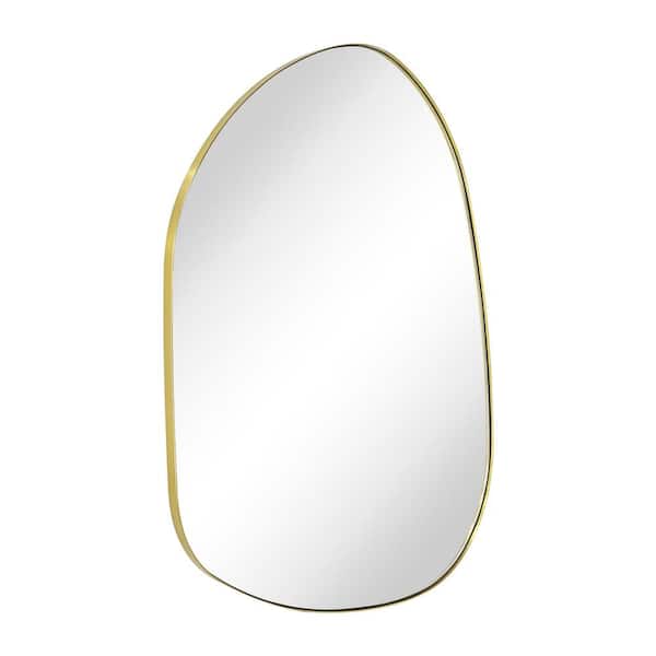 Bertlinde 40 in. W x 30 in. H Novelty/Specialty Irregular Shaped Metal Framed Wall Mount Bathroom Vanity Mirror in Gold