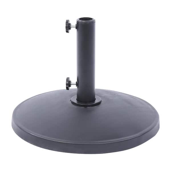 MANYARD Round Free Standing Market Patio Umbrella Resin Base in Black