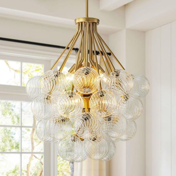 RRTYO Newlin 12-Light Mid-Century Modern Gold Sputnik Chandelier