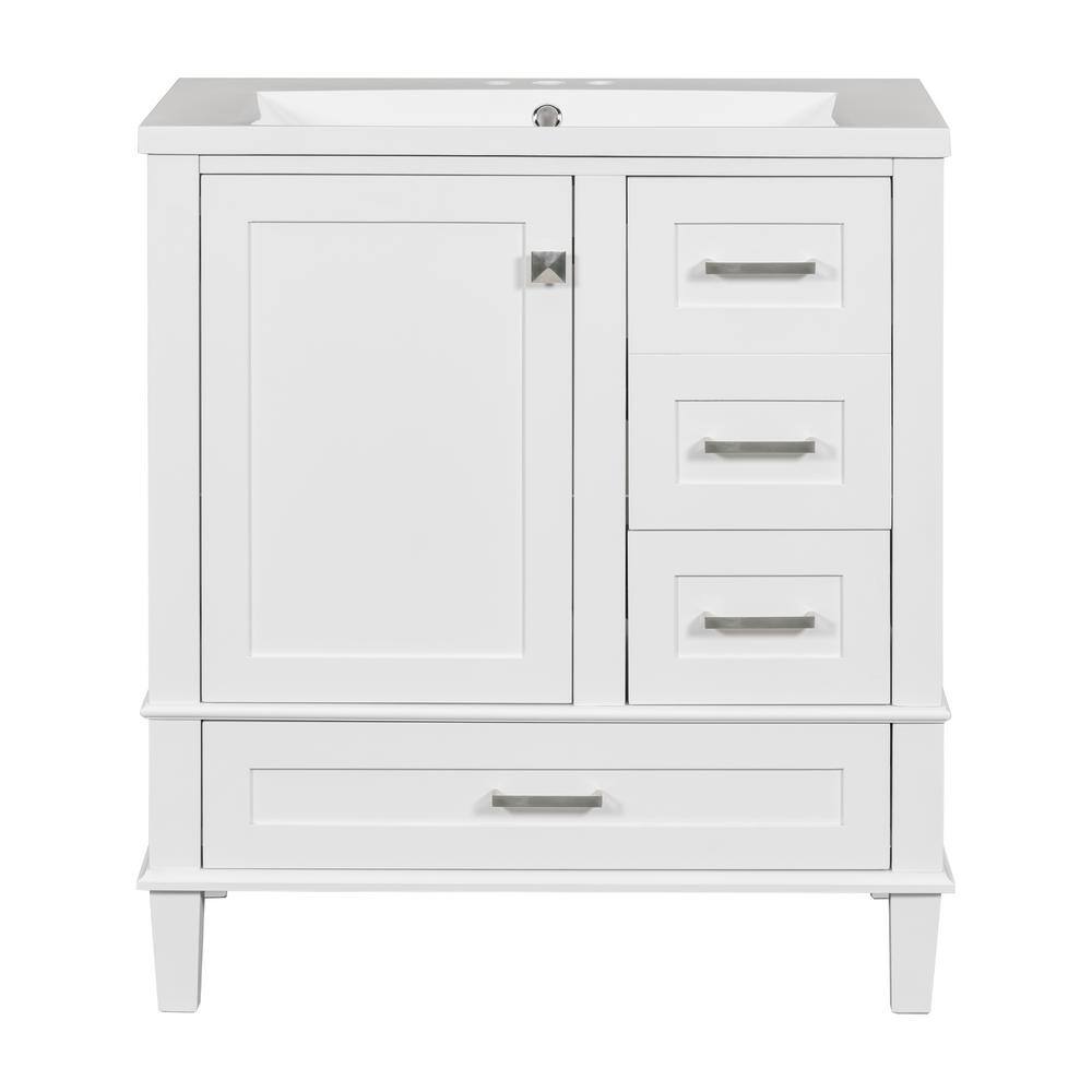 Virubi 30 in. W x 18 in. D x 34 in. H Single Sink Bath Vanity in White