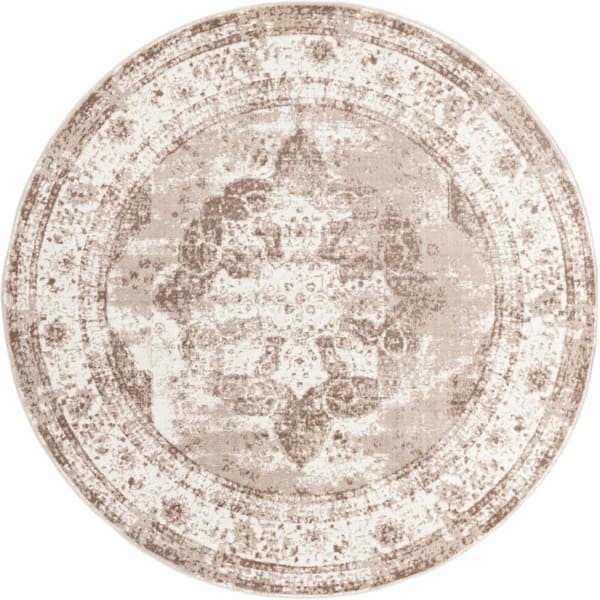 Sofia Salle Garnier Beige 7 ft. x 7 ft. Area Rug