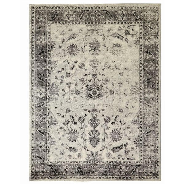 5 x 7 ft. Modern Area Rug Rustic Industrial Style Distressed Weathered Look  Gray
