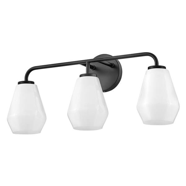 LARK - Gio 24.0 in. 3 Light Black Vanity Light
