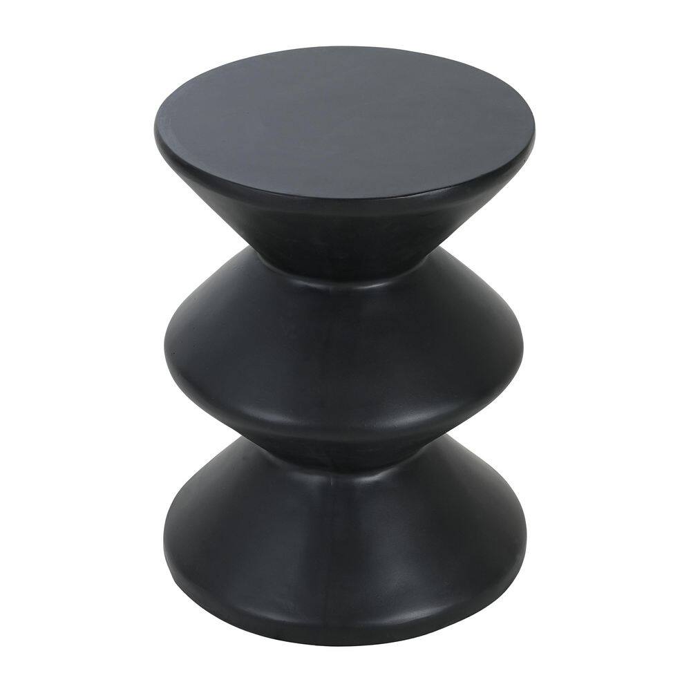 Beauden 13.75 in. Black Short Round Concrete End Table - thumbnail 4