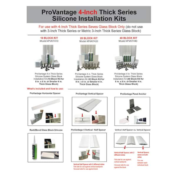 ProVantage 4 in. Thick Silicone System Glass Block Installation