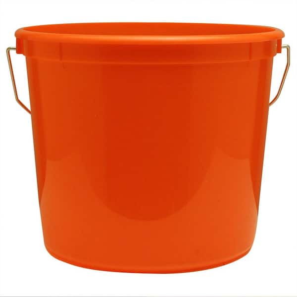 5 Quart Orange Plastic Paint Bucket